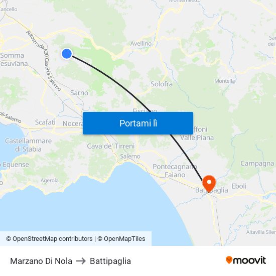 Marzano Di Nola to Battipaglia map