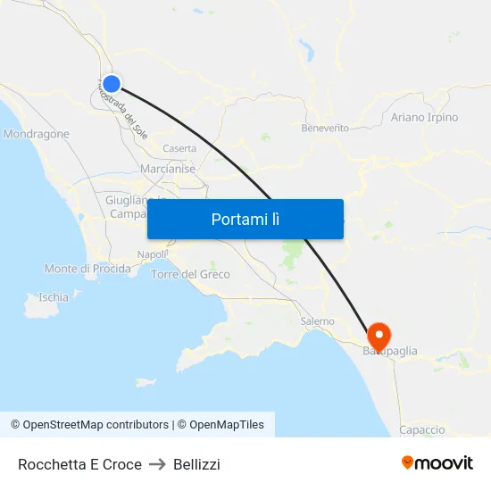 Rocchetta E Croce to Bellizzi map