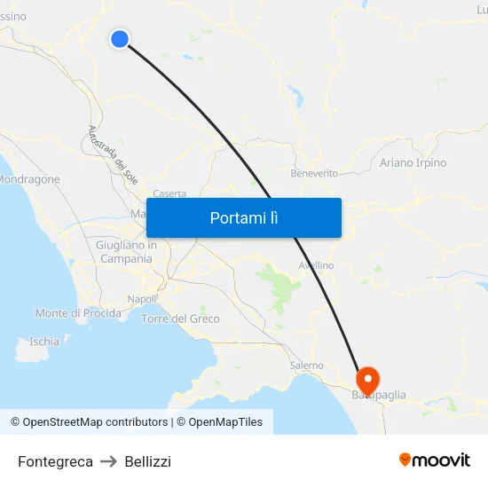 Fontegreca to Bellizzi map