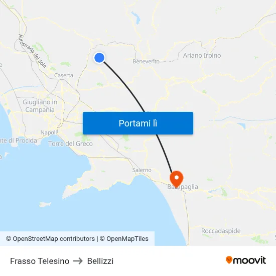 Frasso Telesino to Bellizzi map