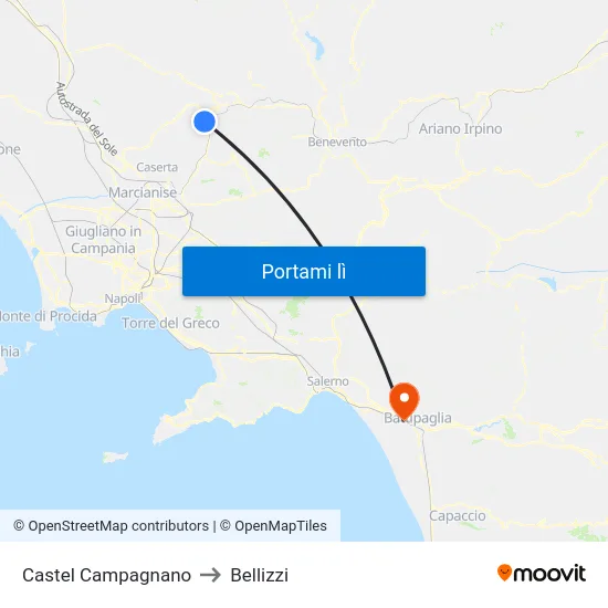 Castel Campagnano to Bellizzi map