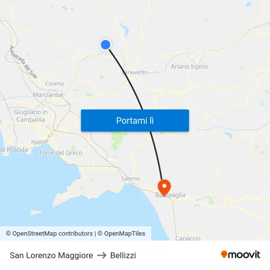 San Lorenzo Maggiore to Bellizzi map