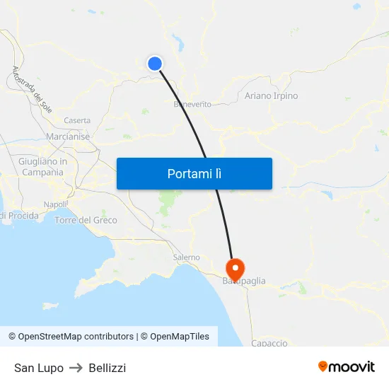 San Lupo to Bellizzi map