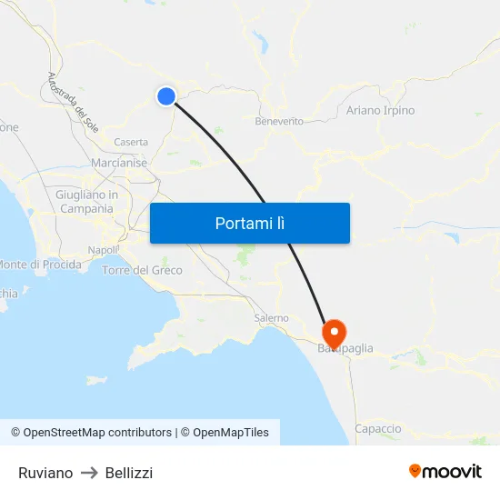 Ruviano to Bellizzi map