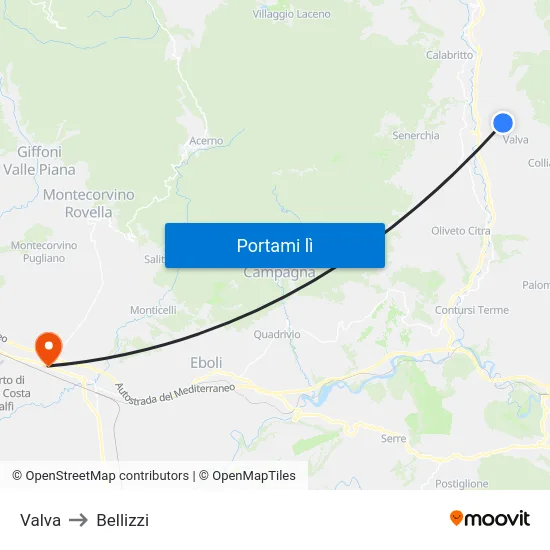 Valva to Bellizzi map
