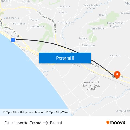Della Libertà - Trento to Bellizzi map