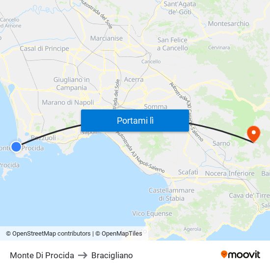 Monte Di Procida to Bracigliano map