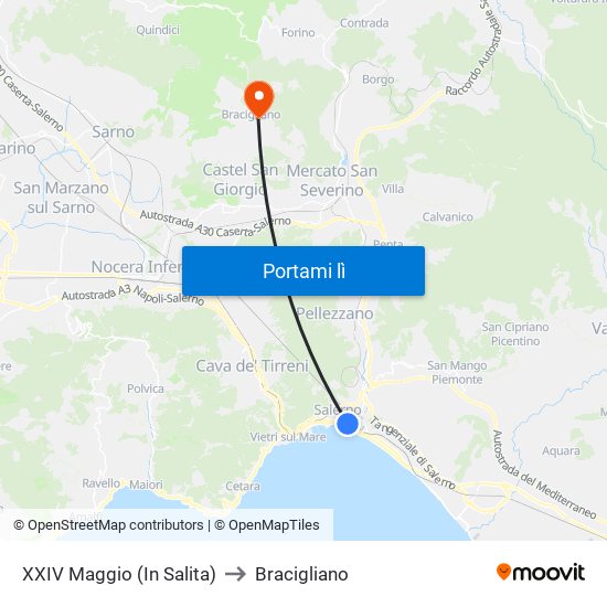 XXIV Maggio  (In Salita) to Bracigliano map