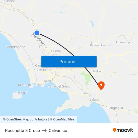 Rocchetta E Croce to Calvanico map
