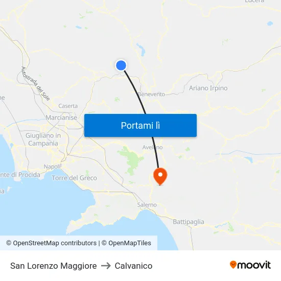 San Lorenzo Maggiore to Calvanico map