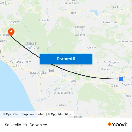 Salvitelle to Calvanico map