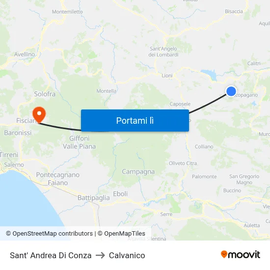Sant' Andrea Di Conza to Calvanico map