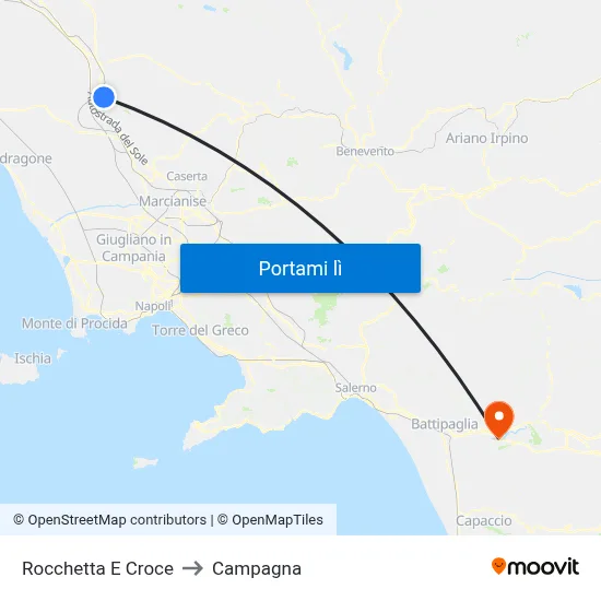Rocchetta E Croce to Campagna map