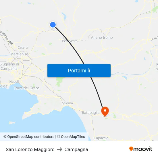 San Lorenzo Maggiore to Campagna map
