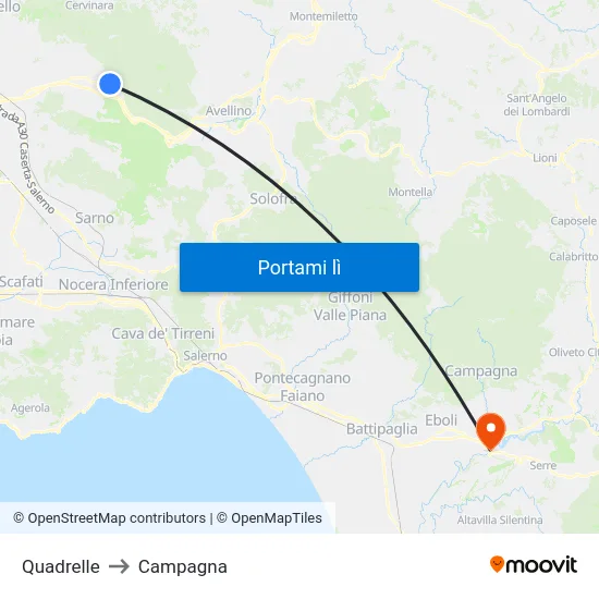 Quadrelle to Campagna map