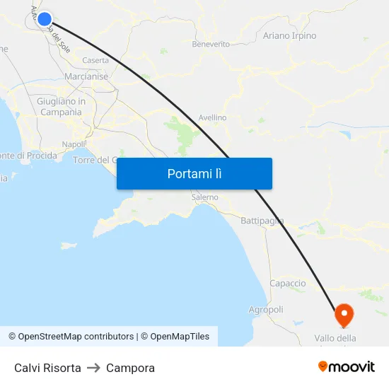 Calvi Risorta to Campora map