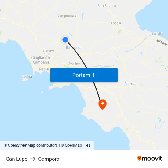 San Lupo to Campora map