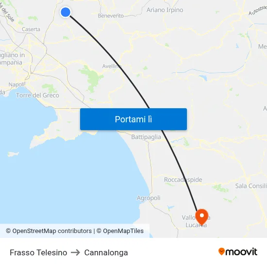 Frasso Telesino to Cannalonga map