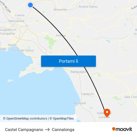Castel Campagnano to Cannalonga map