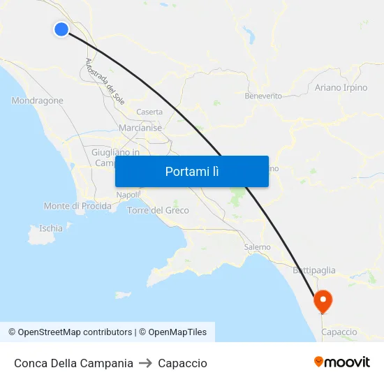 Conca Della Campania to Capaccio map