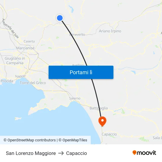 San Lorenzo Maggiore to Capaccio map