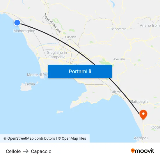 Cellole to Capaccio map