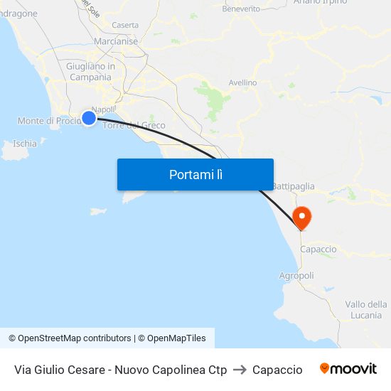 Via Giulio Cesare - Nuovo Capolinea Ctp to Capaccio map