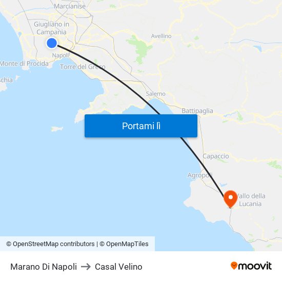 Marano Di Napoli to Casal Velino map
