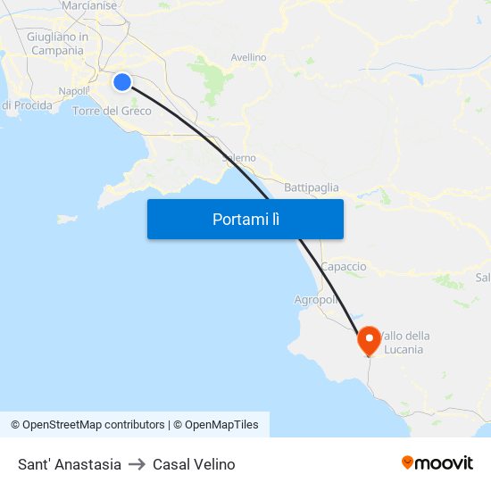 Sant' Anastasia to Casal Velino map