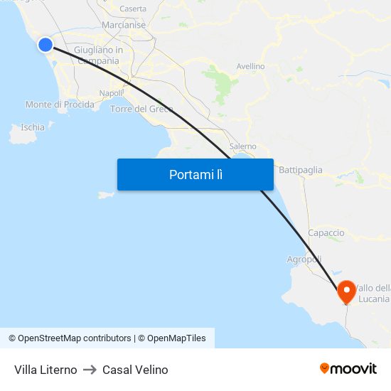 Villa Literno to Casal Velino map