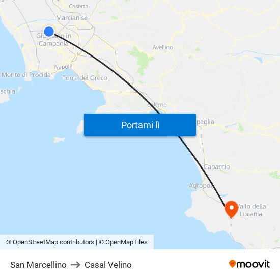 San Marcellino to Casal Velino map