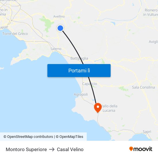 Montoro Superiore to Casal Velino map