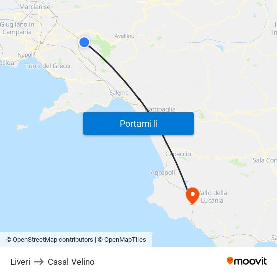 Liveri to Casal Velino map