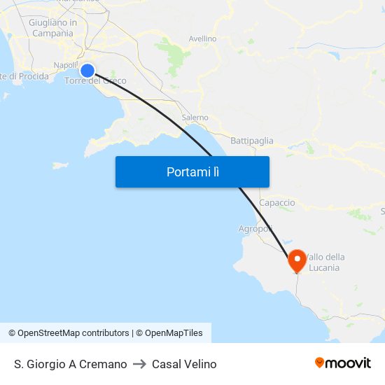 S. Giorgio A Cremano to Casal Velino map