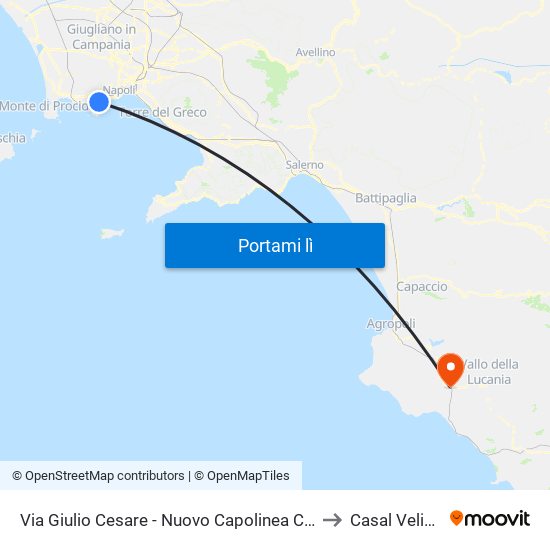 Via Giulio Cesare - Nuovo Capolinea Ctp to Casal Velino map