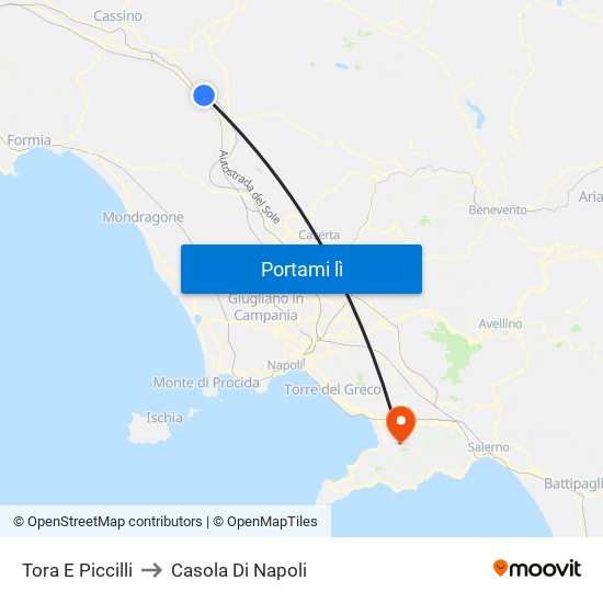 Tora E Piccilli to Casola Di Napoli map