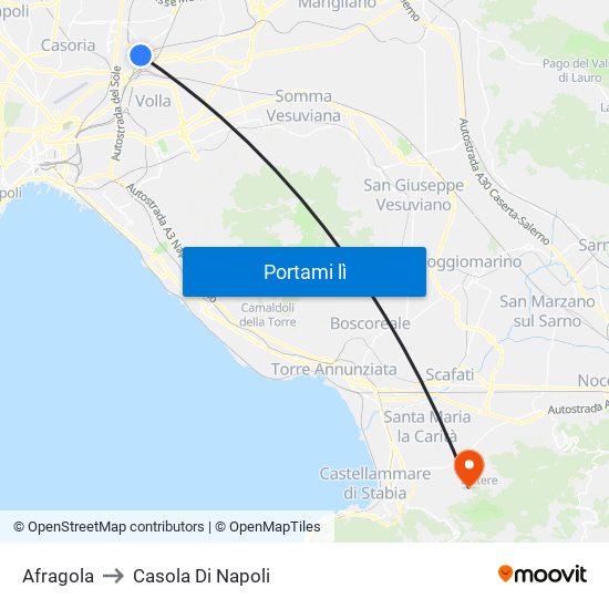 Afragola to Casola Di Napoli map