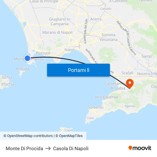 Monte Di Procida to Casola Di Napoli map