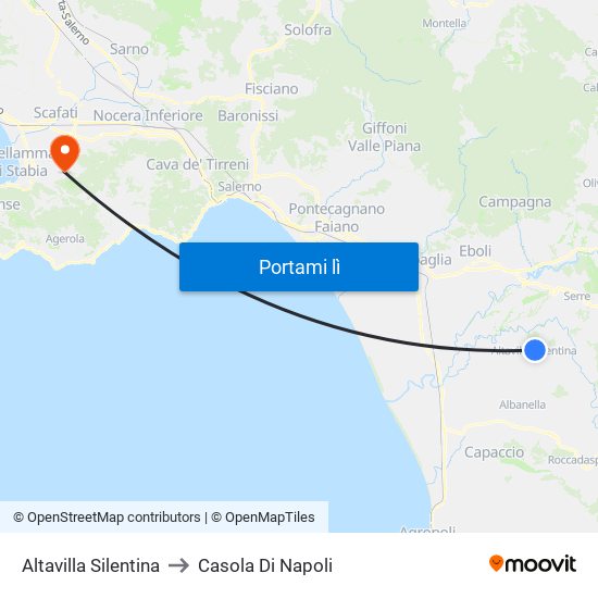 Altavilla Silentina to Casola Di Napoli map