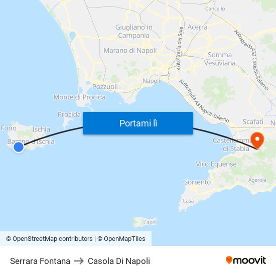 Serrara Fontana to Casola Di Napoli map