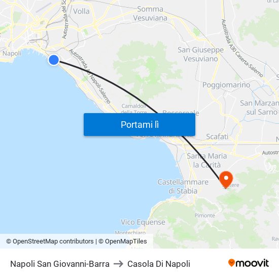 Napoli San Giovanni-Barra to Casola Di Napoli map