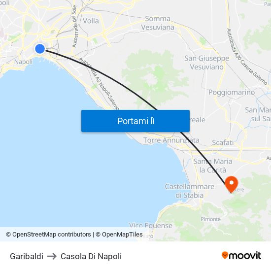 Garibaldi to Casola Di Napoli map