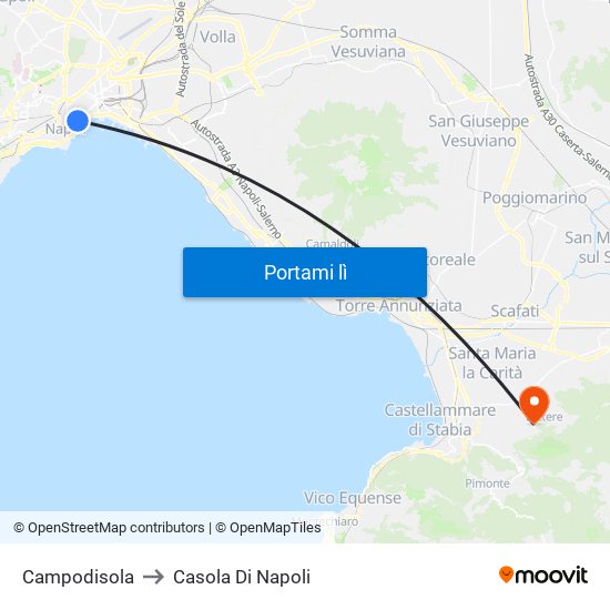 Campodisola to Casola Di Napoli map
