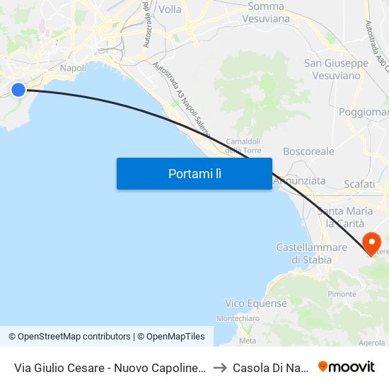 Via Giulio Cesare - Nuovo Capolinea Ctp to Casola Di Napoli map