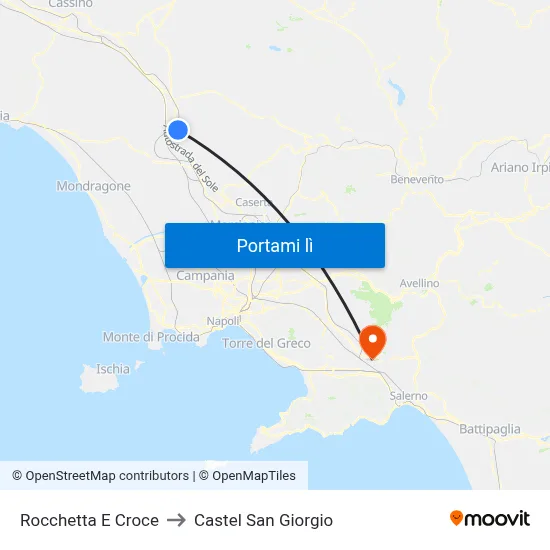 Rocchetta E Croce to Castel San Giorgio map