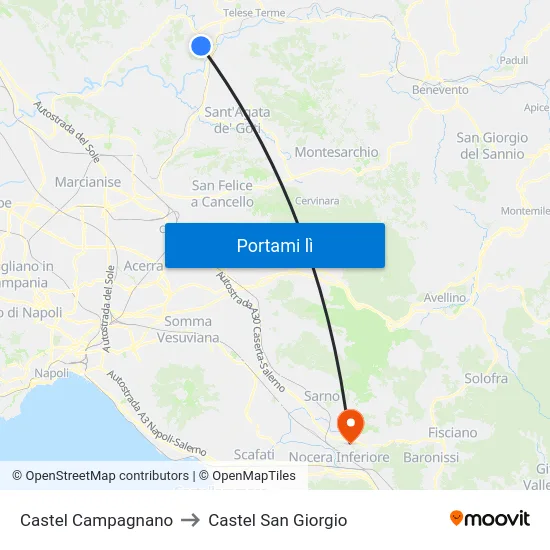 Castel Campagnano to Castel San Giorgio map