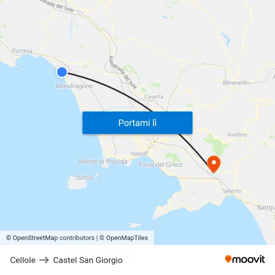 Cellole to Castel San Giorgio map