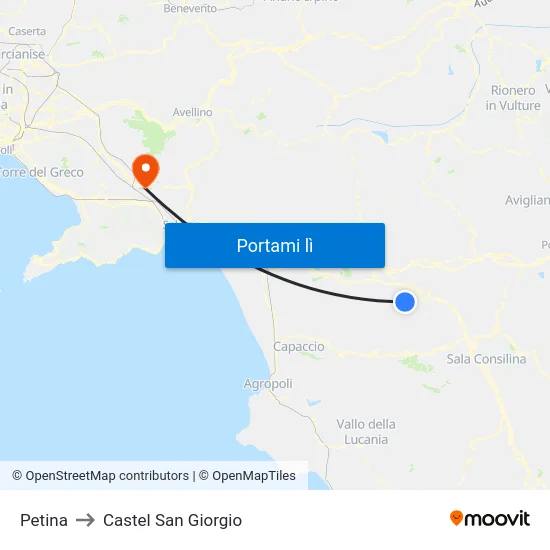 Petina to Castel San Giorgio map