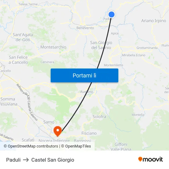 Paduli to Castel San Giorgio map