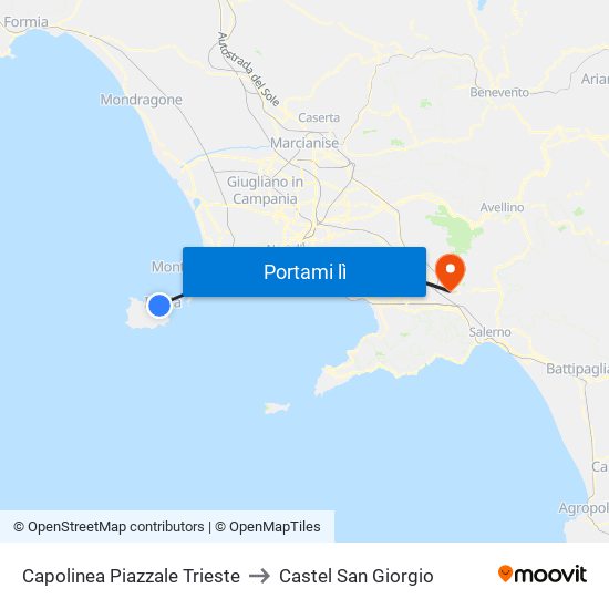 Capolinea Piazzale Trieste to Castel San Giorgio map